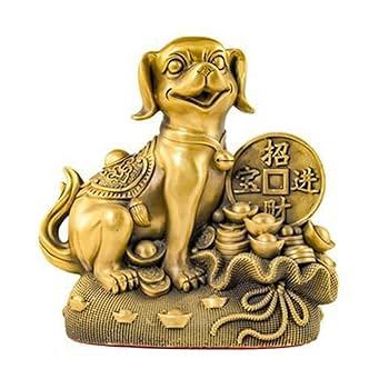 Amazon.co.jp: 干支 いぬ イヌ 置物 銅製 戌 犬 元寶 風水グッズ